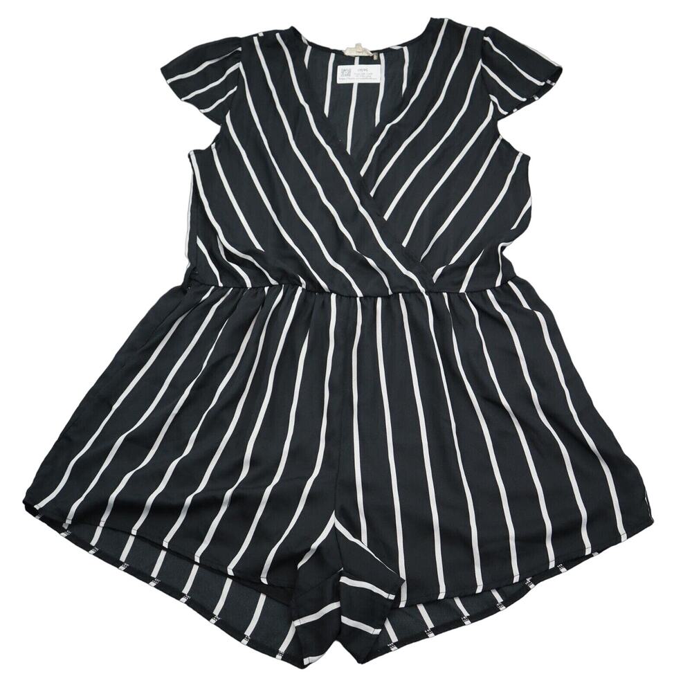 Clothing Obsessed Company Romper Womens 3XL Black Short Cap Sleeve V Neck Outfit